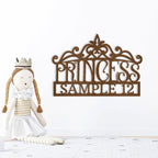 Personalized Princess Name Metal Sign Girls Room Decor Custom Name Wall Art Princess Nursery Decor Baby Girl Room Sign