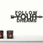 Follow Your Dreams Metal Wall Art, Inspirational Wall Decor, Modern Home Decor Sign
