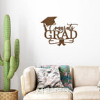 Congrats Grad Metal Wall Art Sign – Graduation Cap Diploma Steel Decor – Graduation Party Decor – Senior Gift Idea – Outdoor Metal Sign