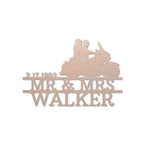 Personalized Motorcycle Couple Metal Sign – Mr & Mrs Custom Name Sign – Biker Wedding Gift – Anniversary Metal Wall Art