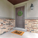Trick or Treat Coir Doormat – Cute Black Cat Halloween Welcome Mat | Spooky Front Porch Decor | Rustic Fall Entryway Rug