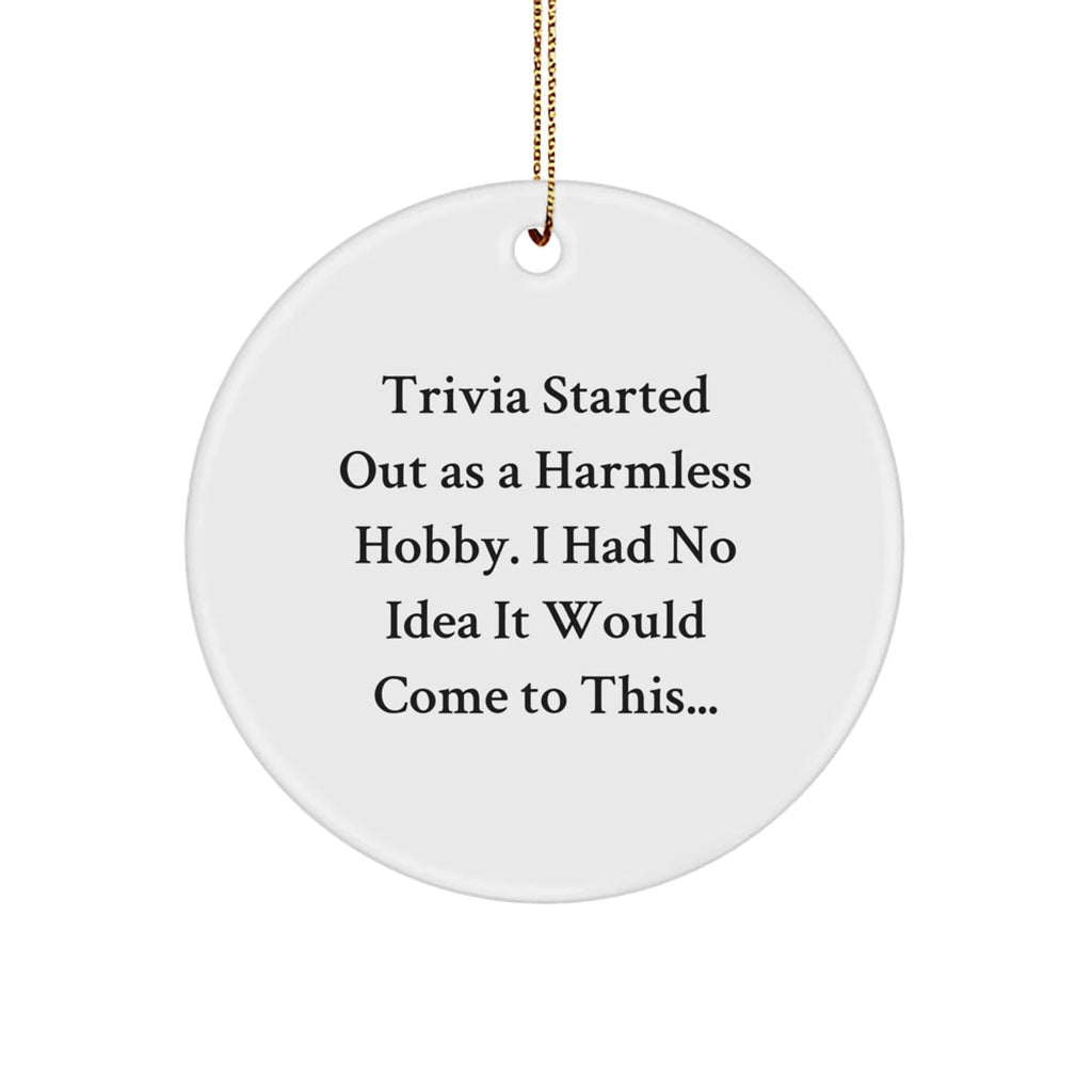 Trivia Funny Circle Christmas Ornament , Inspirational Quote 'Trivia Started Out As...'