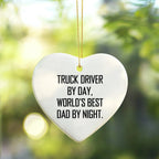 Truck Driver Gifts: Funny Heart Ornament, Gifts from Men to Truck Driver, Unique Christmas Unique Gifts for Him