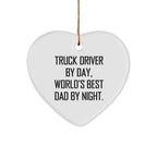 Truck Driver Gifts: Funny Heart Ornament, Gifts from Men to Truck Driver, Unique Christmas Unique Gifts for Him