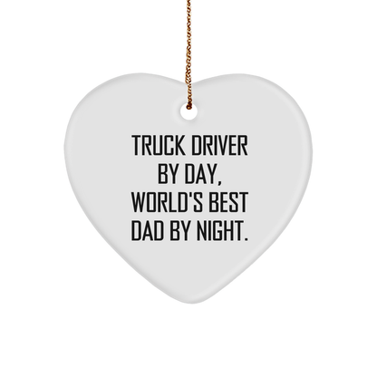 Truck Driver Gifts: Funny Heart Ornament, Gifts from Men to Truck Driver, Unique Christmas Unique Gifts for Him