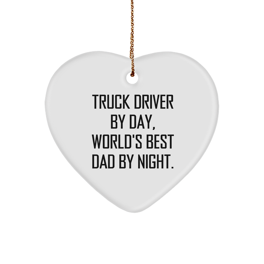 Truck Driver Gifts: Funny Heart Ornament, Gifts from Men to Truck Driver, Unique Christmas Unique Gifts for Him