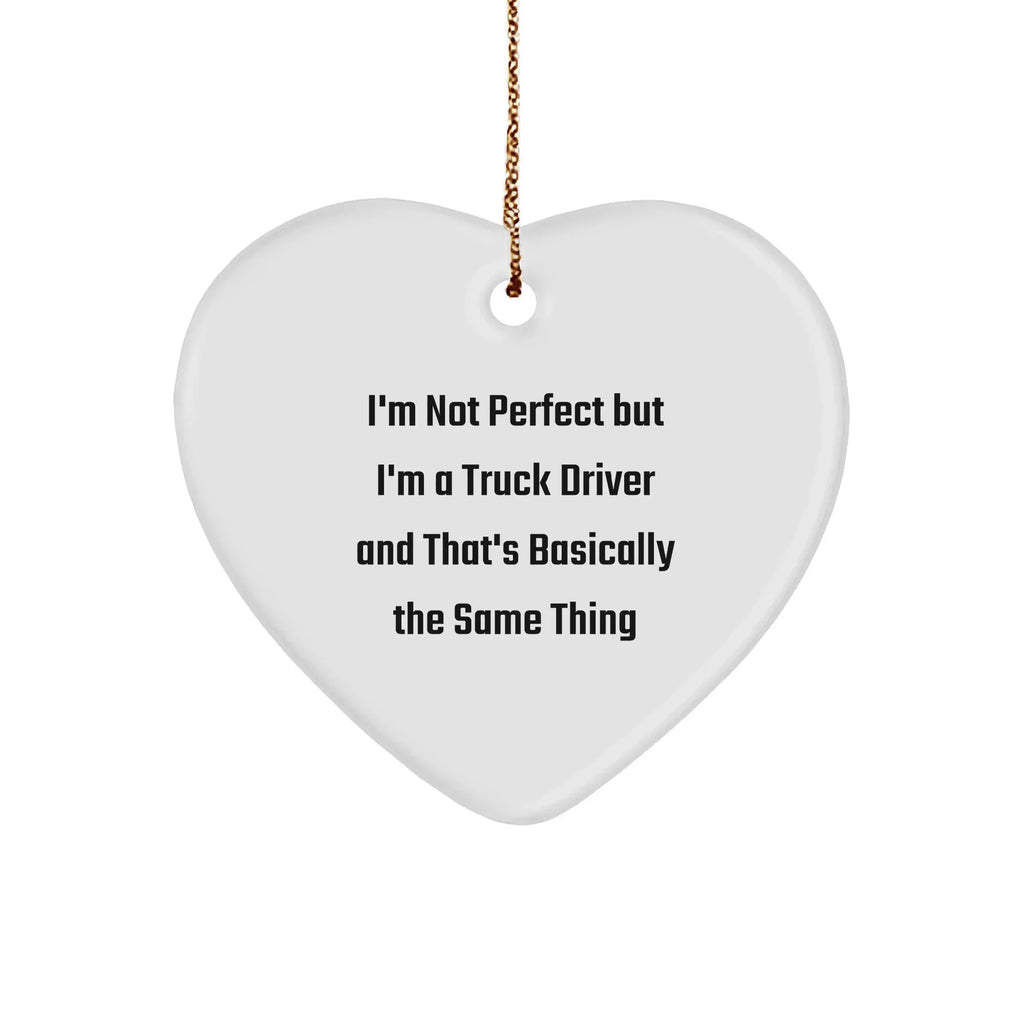 Truck Driver Heart Ornaments, Funny Gifts for Truckers, Christmas Unique Gifts from Friends, Gifts for Truckers