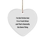 Truck Driver Heart Ornaments, Funny Gifts for Truckers, Christmas Unique Gifts from Friends, Gifts for Truckers