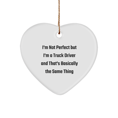 Truck Driver Heart Ornaments, Funny Gifts for Truckers, Christmas Unique Gifts from Friends, Gifts for Truckers