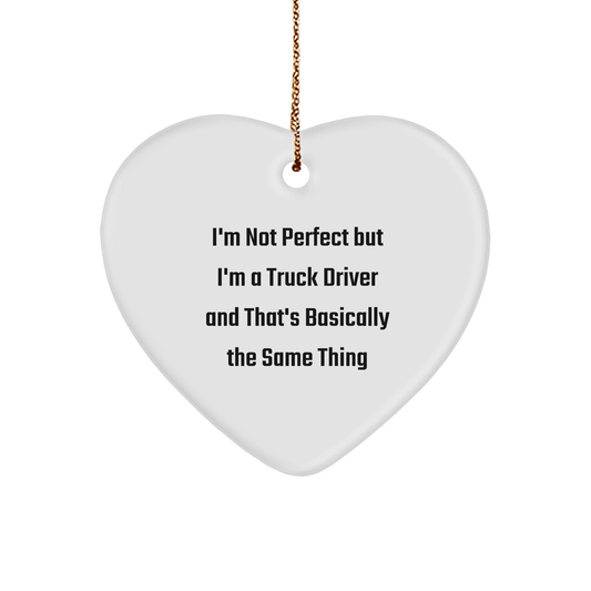 Truck Driver Heart Ornaments, Funny Gifts for Truckers, Christmas Unique Gifts from Friends, Gifts for Truckers