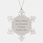 Trucker Snowflake Ornament Gifts from Friends, Gifts for Awesome Truckers, This Is What An Awesome Trucker Looks Like