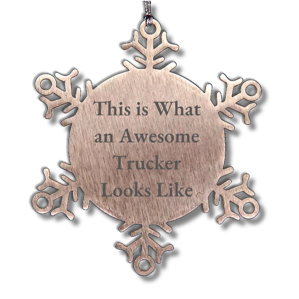 Trucker Snowflake Ornament Gifts from Friends, Gifts for Awesome Truckers, This Is What An Awesome Trucker Looks Like