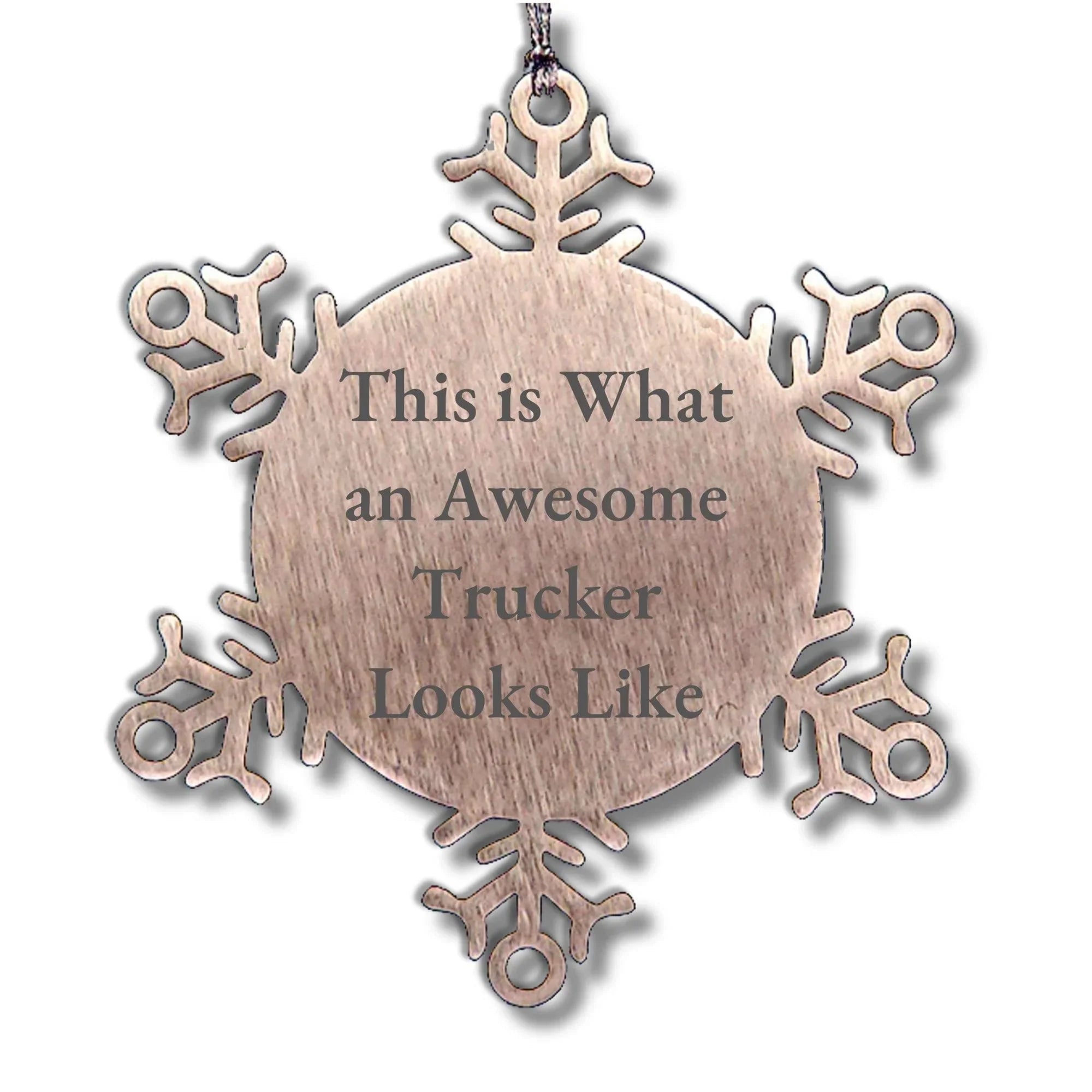 Trucker Snowflake Ornament Gifts from Friends, Gifts for Awesome Truckers, This Is What An Awesome Trucker Looks Like
