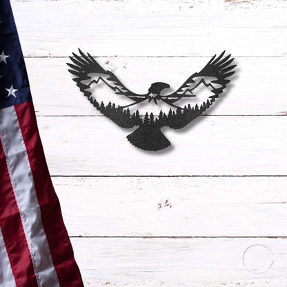 Eagle Scene Metal Art - Mallard Moon Gift Shop