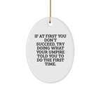 Umpire Gifts for Men from Friends - Oval Ornament with Funny Quote - Christmas Unique Gifts