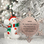 Uncle Long Distance Relationship Gifts, No matter the miles that separate us, Cute Love Snowflake Ornament For Uncle, Birthday Christmas Unique Gifts For Uncle