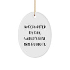 Underwriter Gifts by Day, World's Best Mom by Night - Oval Ornament for Christmas