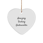 Underwriter Gifts for Men and Women, Funny Heart Ornament with 'Amazing F--king Underwriter' Quote, Christmas Unique Gifts from Friends