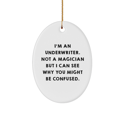Underwriter Gifts from Friends, Family, or Coworkers - Funny Oval Ornament for Underwriter's Desk or Home Decor, Christmas Unique Gifts