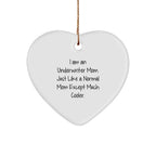 Underwriter Gifts from Mom - Heart Ornament, I Am An Underwriter Mom, Funny Gift for Underwriter Friends and Family, Christmas Unique Presents