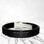 Brother-In-Law Gifts, To My Brother-In-Law Remember, you will never lose. You will either WIN or LEARN, Keepsake Black Glidelock Clasp Bracelet For Brother In Law Engraved, Birthday Christmas Gifts Ideas For Brother In Law X-mas Gifts