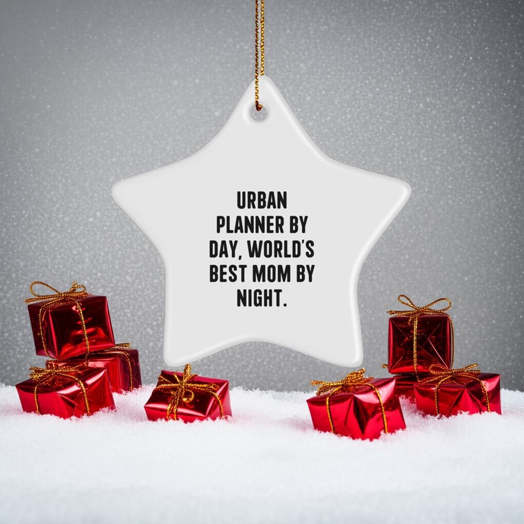 Urban Planner Gifts from Friends, Urban Planner By Day, World's Best Mom By Night, Star Ornament, Christmas Unique Gifts
