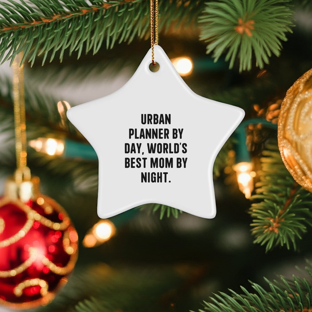Urban Planner Gifts from Friends, Urban Planner By Day, World's Best Mom By Night, Star Ornament, Christmas Unique Gifts