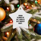 Urban Planner Gifts from Friends, Urban Planner By Day, World's Best Mom By Night, Star Ornament, Christmas Unique Gifts