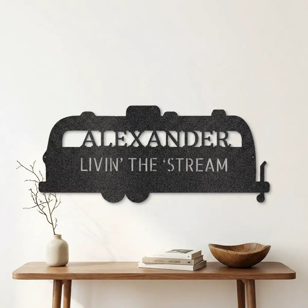 Airstream RV Custom Text Monogram Wall Sign Metal Art