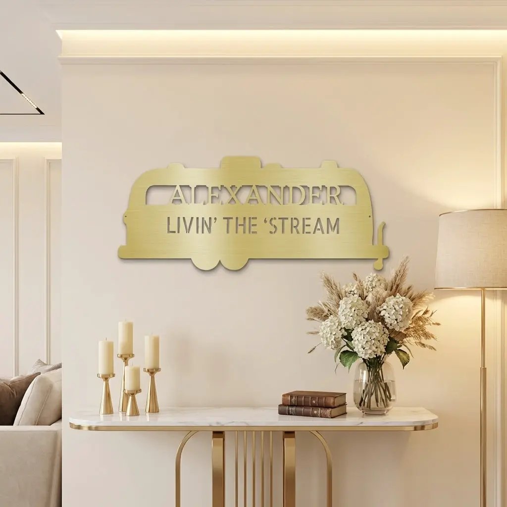 Airstream RV Custom Text Monogram Wall Sign Metal Art