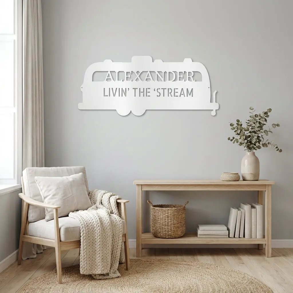 Airstream RV Custom Text Monogram Wall Sign Metal Art