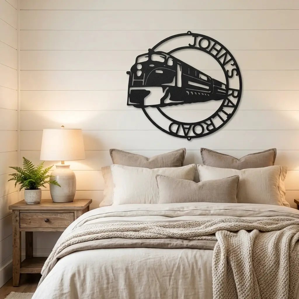 Railroad Train Metal Wall Art – Locomotive Wall Decor – Railroad Enthusiast Gift – Train Lover Wall Sign