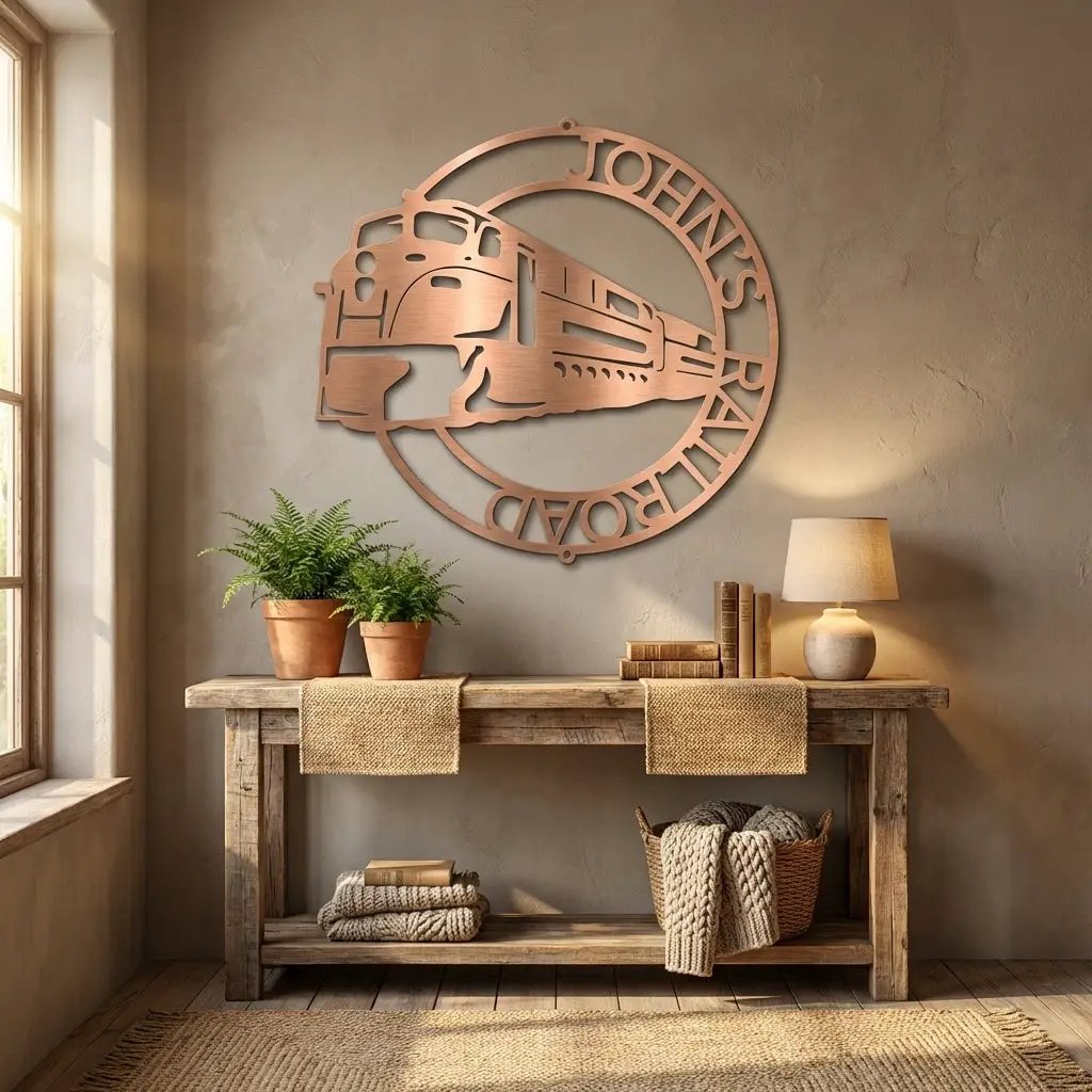 Railroad Train Metal Wall Art – Locomotive Wall Decor – Railroad Enthusiast Gift – Train Lover Wall Sign