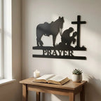 Kneeling Cowboy Monogram - Steel Sign