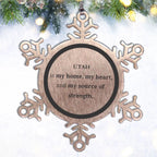 Utah is my home Gifts, Lovely Utah Birthday Christmas Snowflake Ornament For People from Utah, Men, Women, Friends
