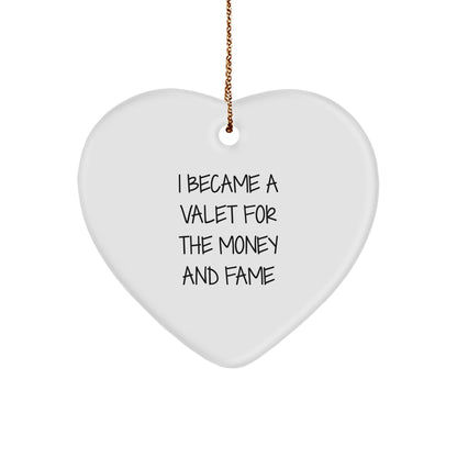 Valet's Heartfelt Gift, Funny Quote, Christmas Ornament for Friends, Coworkers, or Family - Gifts from Men, Women, or Friends