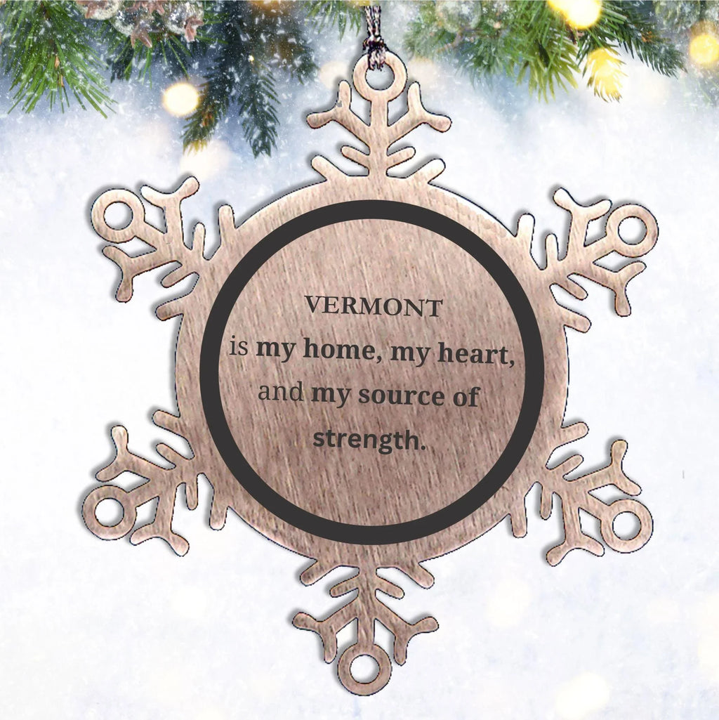 Vermont is my home Gifts, Lovely Vermont Birthday Christmas Snowflake Ornament For People from Vermont, Men, Women, Friends