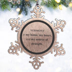 Vermont is my home Gifts, Lovely Vermont Birthday Christmas Snowflake Ornament For People from Vermont, Men, Women, Friends