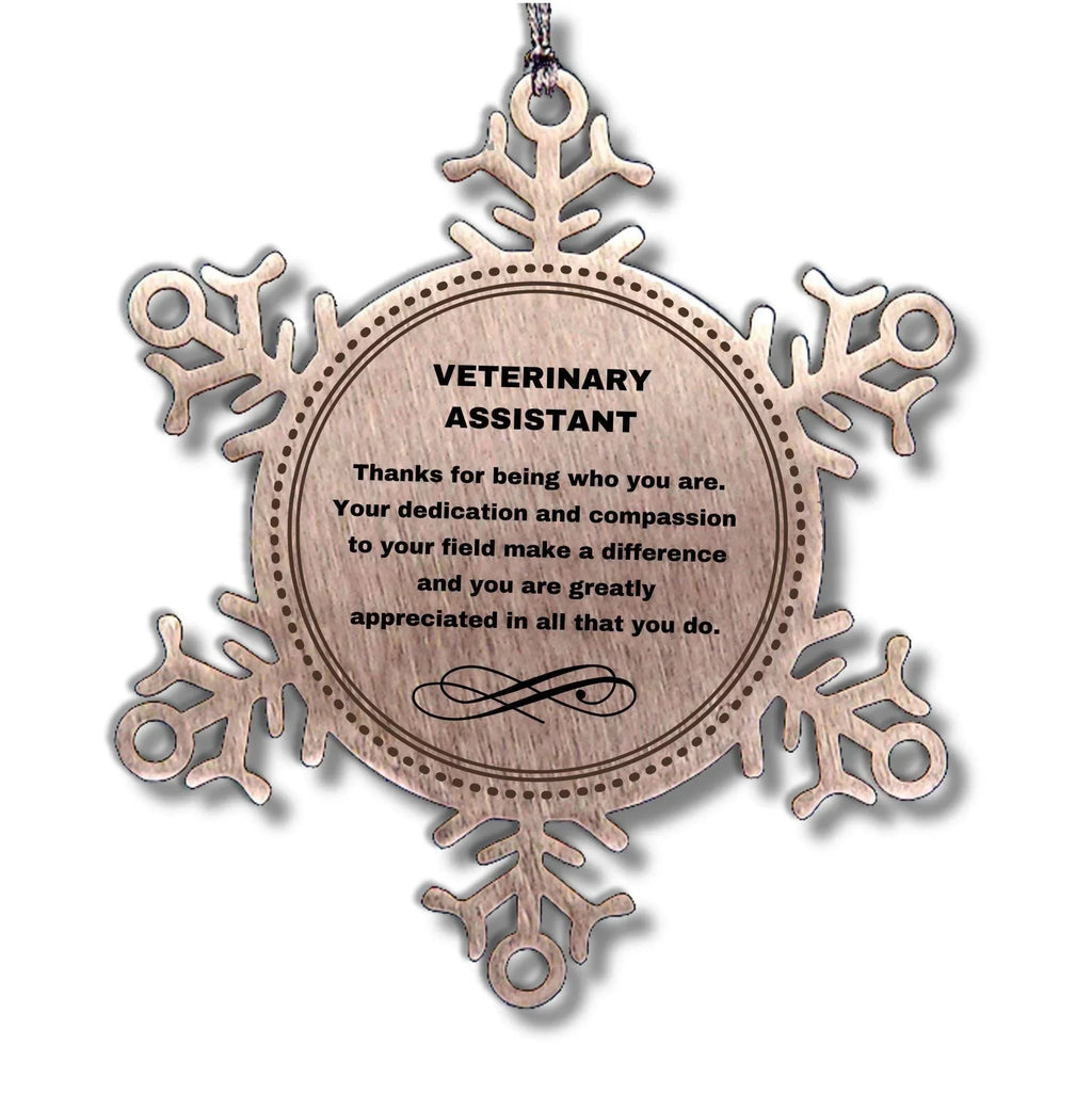 Veterinary Assistant Snowflake Ornament - Thanks for being who you are - Birthday Christmas Jewelry Gifts Coworkers Colleague Boss