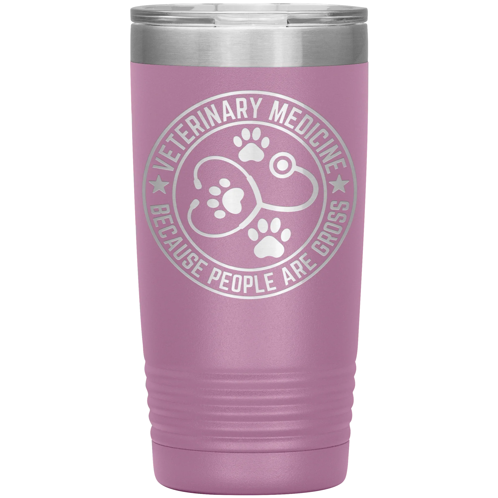 Veterinary Medicine Tumbler – 20oz Laser-Etched Stainless Steel Insulated Travel Mug – Funny Veterinarian Gift – Because People Are Gross – Vet Tech, Animal Lover Appreciation Cup – Multiple Colors