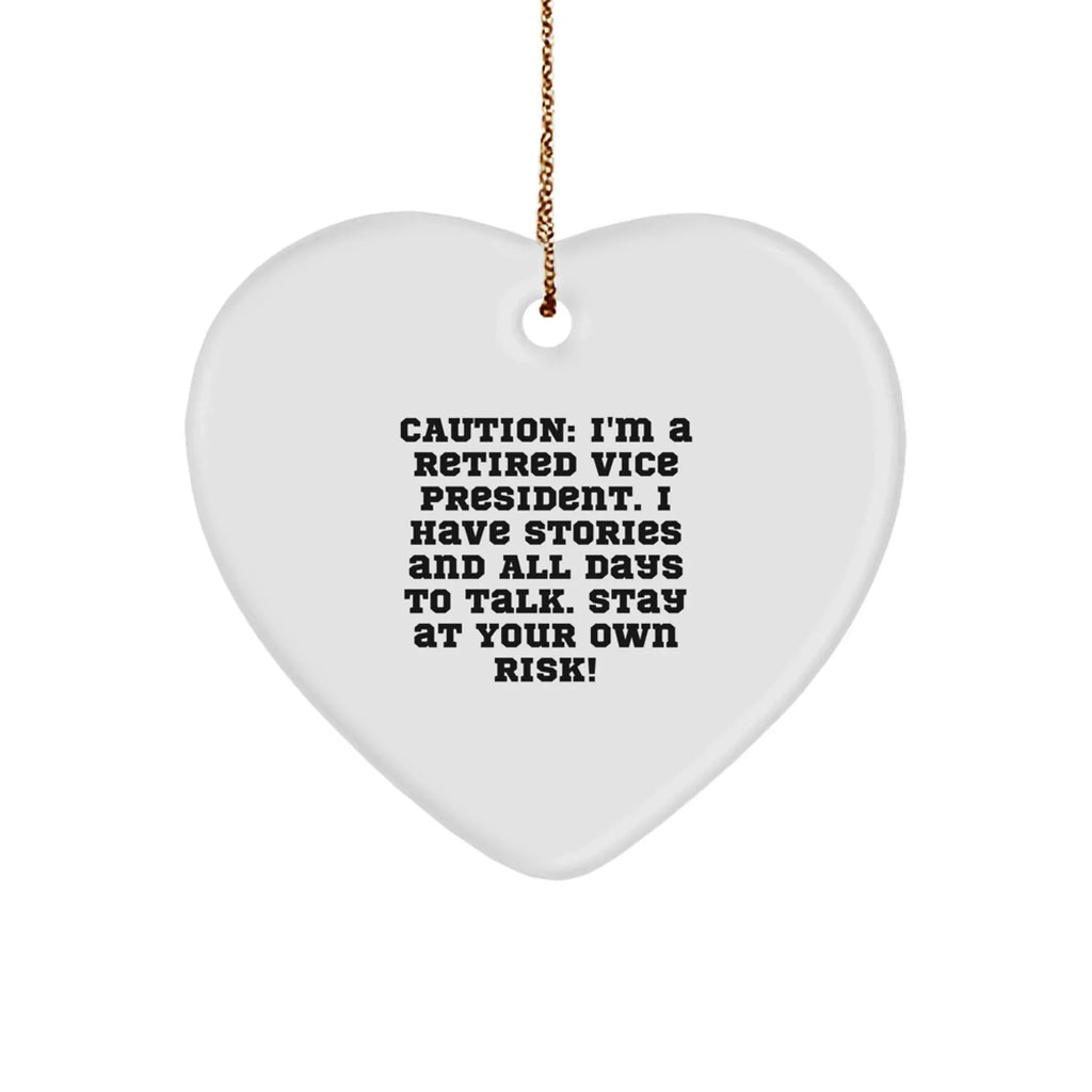 Vice President Heart Ornament, Funny Quote Gifts from Family, Christmas Unique Gifts for Men