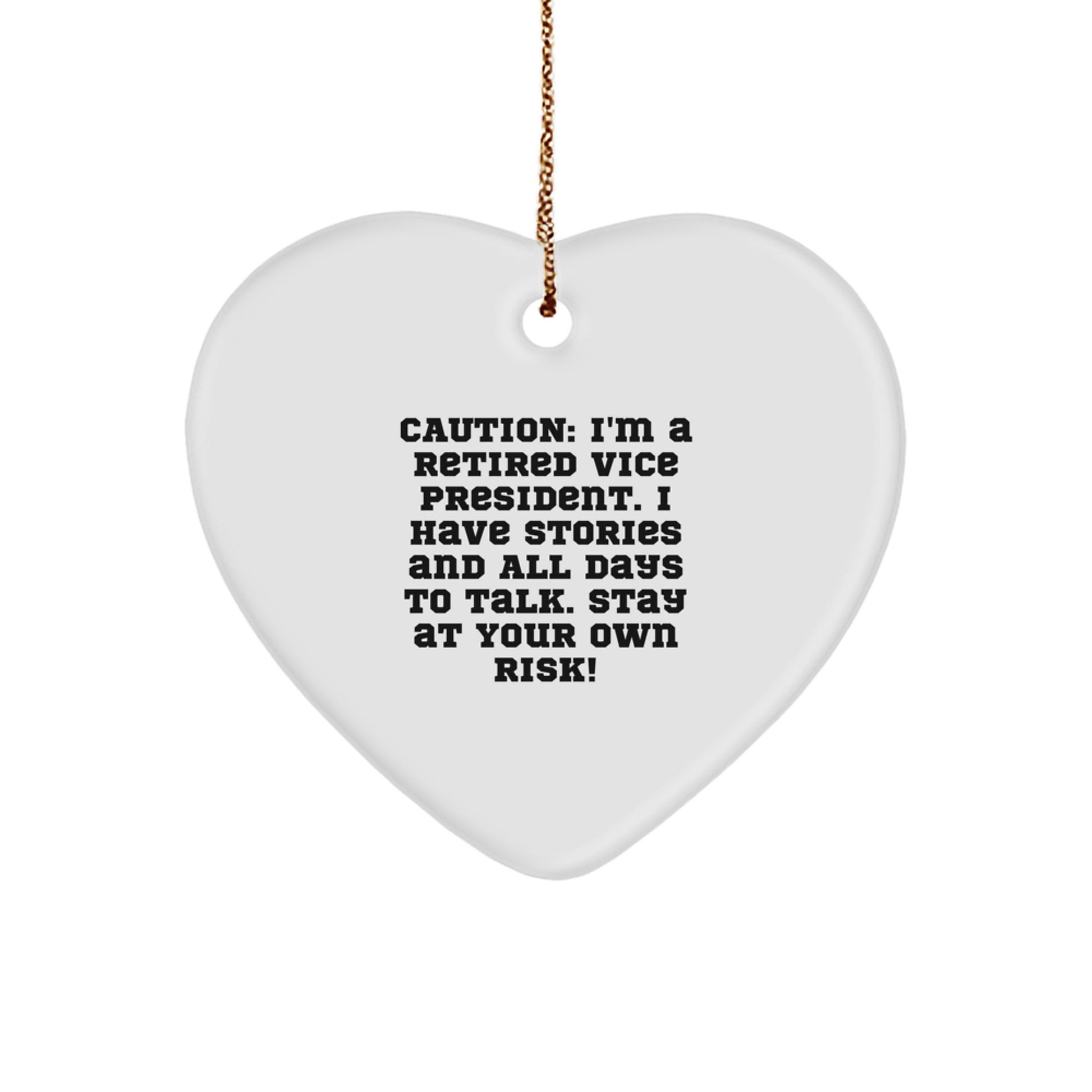 Vice President Heart Ornament, Funny Quote Gifts from Family, Christmas Unique Gifts for Men