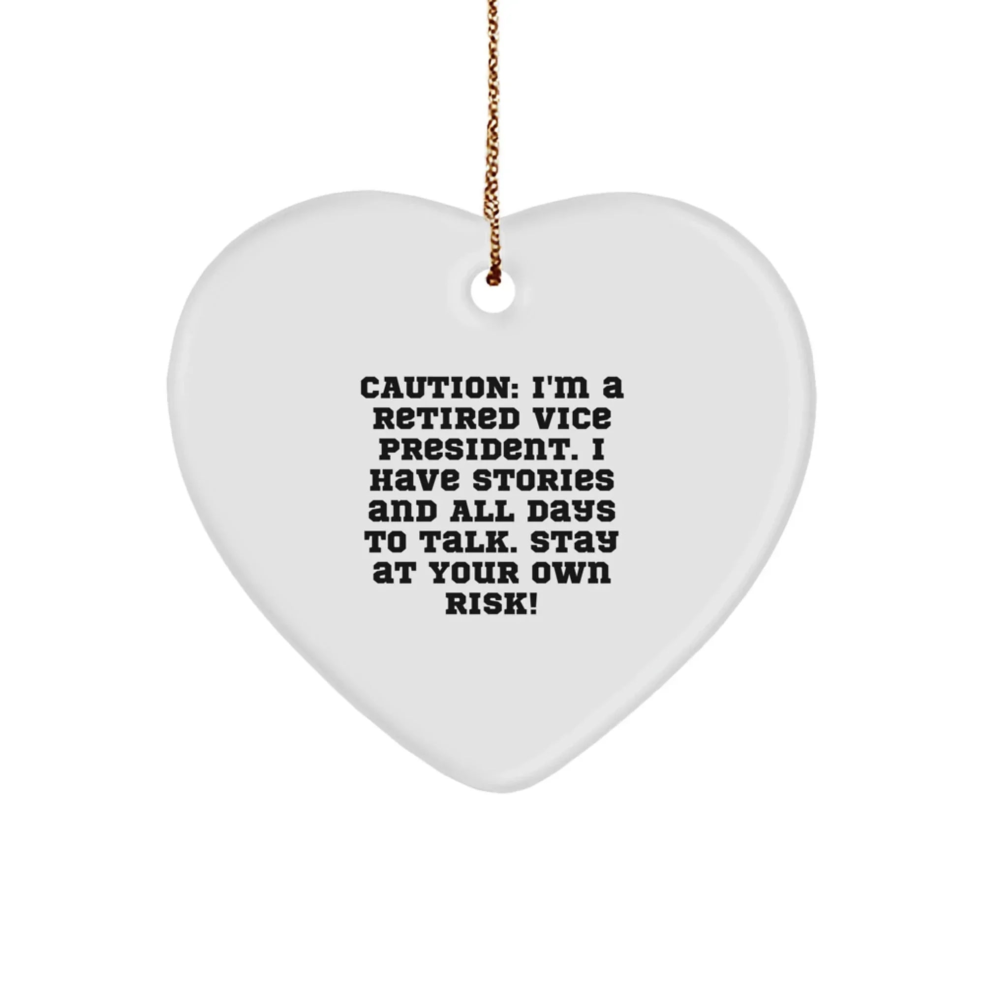 Vice President Heart Ornament, Funny Quote Gifts from Family, Christmas Unique Gifts for Men
