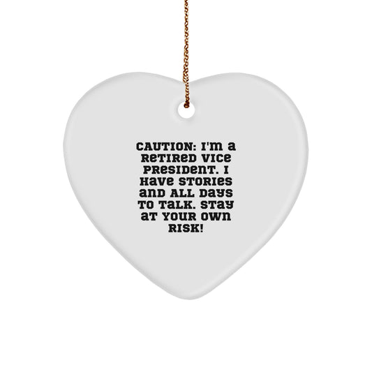 Vice President Heart Ornament, Funny Quote Gifts from Family, Christmas Unique Gifts for Men - Image 1
