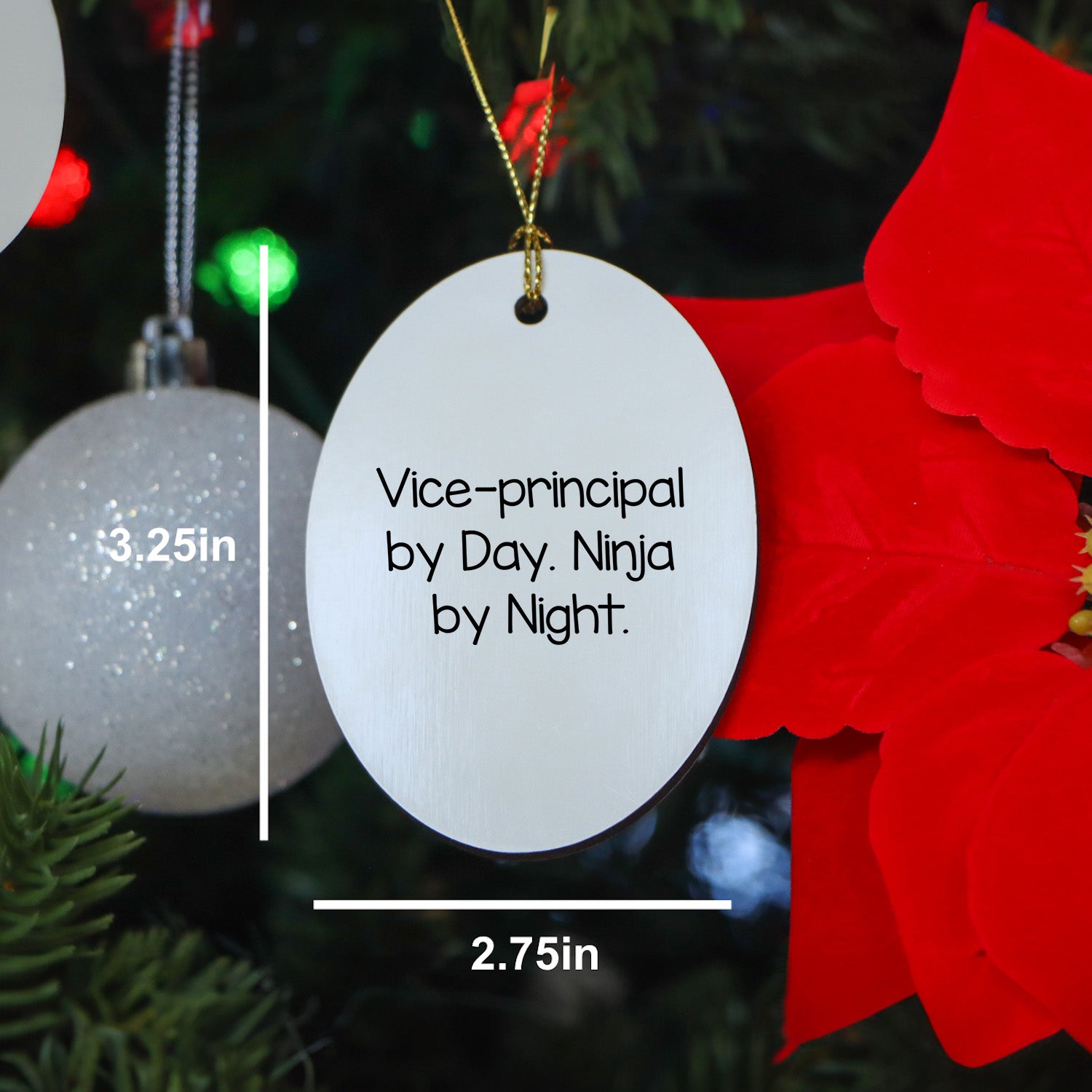 Vice-Principal By Day Ninja By Night Oval Ornament Gifts from Friends to Family