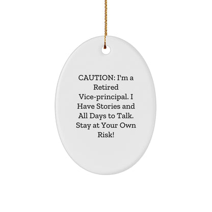 Vice-Principal Gifts from Friends, Funny Oval Ornament with Quote, Perfect for Christmas Unique Gifts