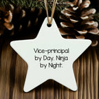 Vice-Principal Gifts from Friends, Funny Star Ornament for Vice-Principal By Day, Ninja By Night, Christmas Unique Gifts
