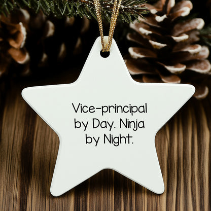 Vice-Principal Gifts from Friends, Funny Star Ornament for Vice-Principal By Day, Ninja By Night, Christmas Unique Gifts