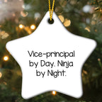 Vice-Principal Gifts from Friends, Funny Star Ornament for Vice-Principal By Day, Ninja By Night, Christmas Unique Gifts