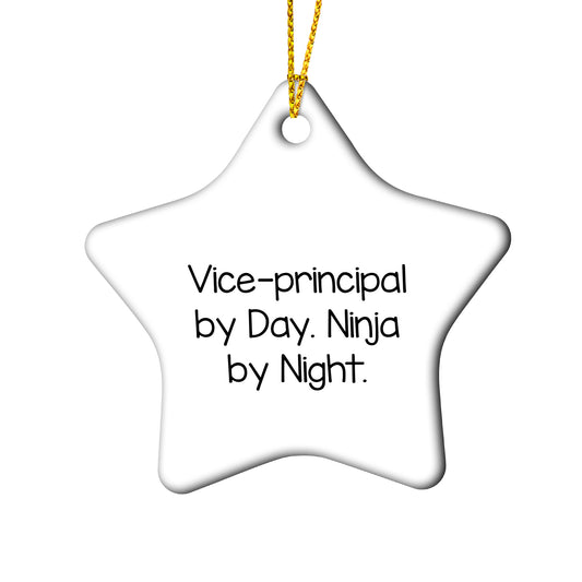 Vice-Principal Gifts from Friends, Funny Star Ornament for Vice-Principal By Day, Ninja By Night, Christmas Unique Gifts